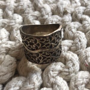 Silpada filigree wide band ring